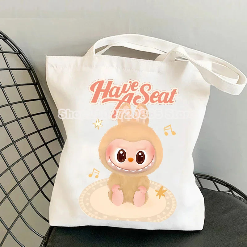 Labubu Canvas Bag – Cute Cartoon Tote & Pouch