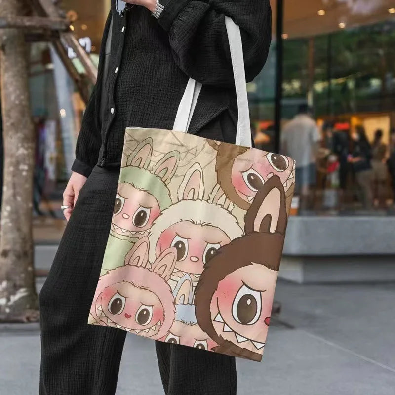 Lisa x Labubu Canvas Bag – Cute Cartoon Handbag & Crossbody