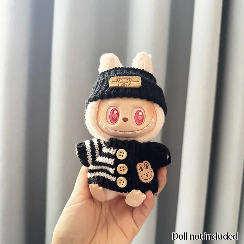 Mini Doll Clothes for Kpop EXO Labubu V1/V2 – Sweater & Bag Set