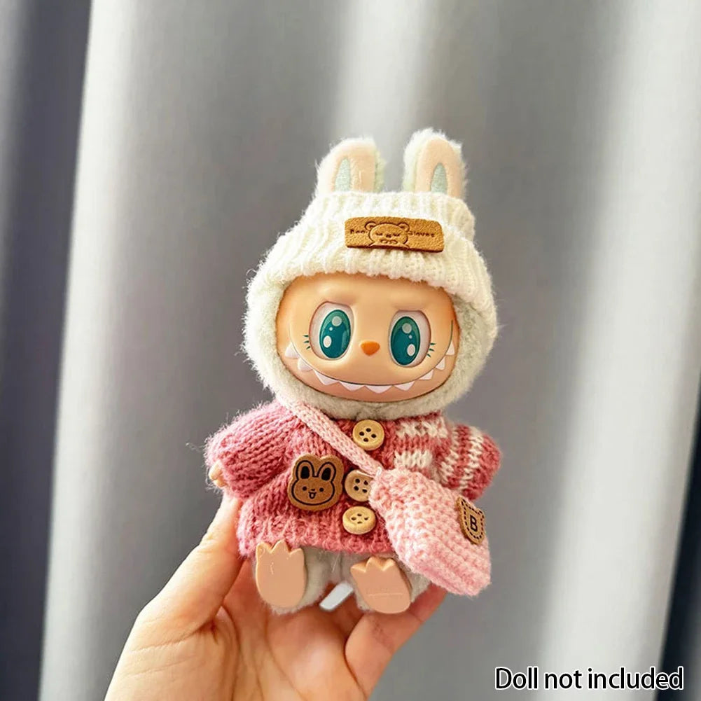 Mini Doll Clothes for Kpop EXO Labubu V1/V2 – Sweater & Bag Set