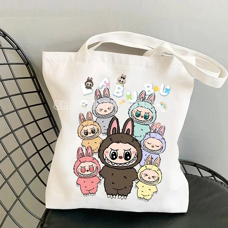 Labubu Canvas Bag – Cute Cartoon Tote & Pouch