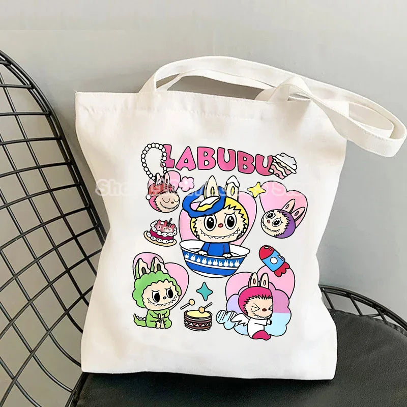 Labubu Canvas Bag – Cute Cartoon Tote & Pouch