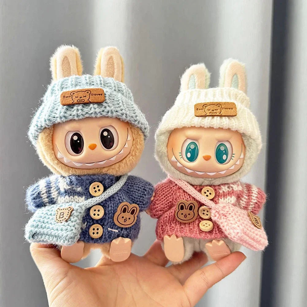 Mini Doll Clothes for Kpop EXO Labubu V1/V2 – Sweater & Bag Set