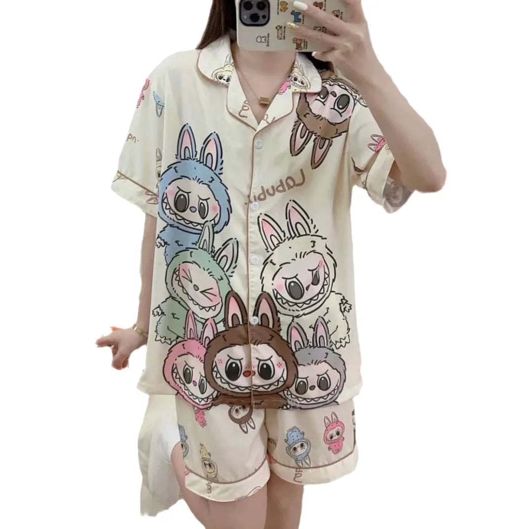 Cartoon Labubu Pajama Set – Women