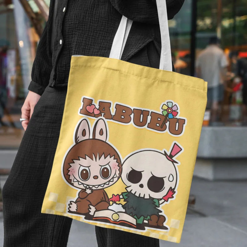 Lisa x Labubu Canvas Bag – Cute Cartoon Handbag & Crossbody