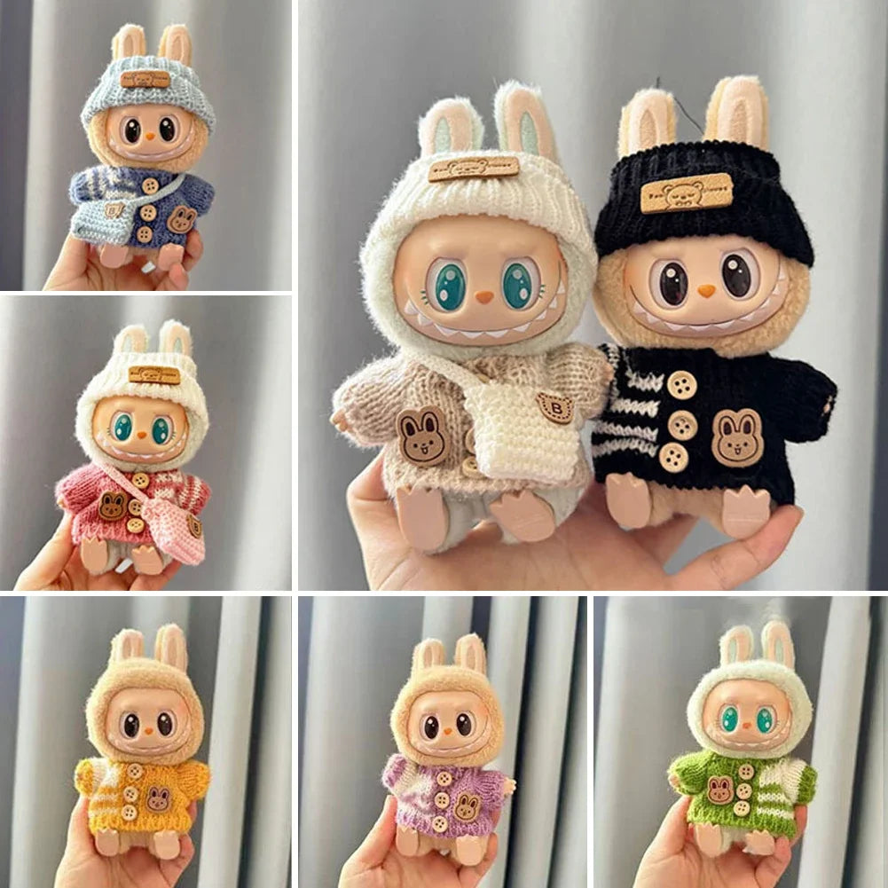 Mini Doll Clothes for Kpop EXO Labubu V1/V2 – Sweater & Bag Set