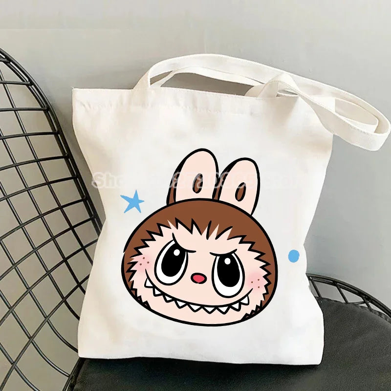 Labubu Canvas Bag – Cute Cartoon Tote & Pouch