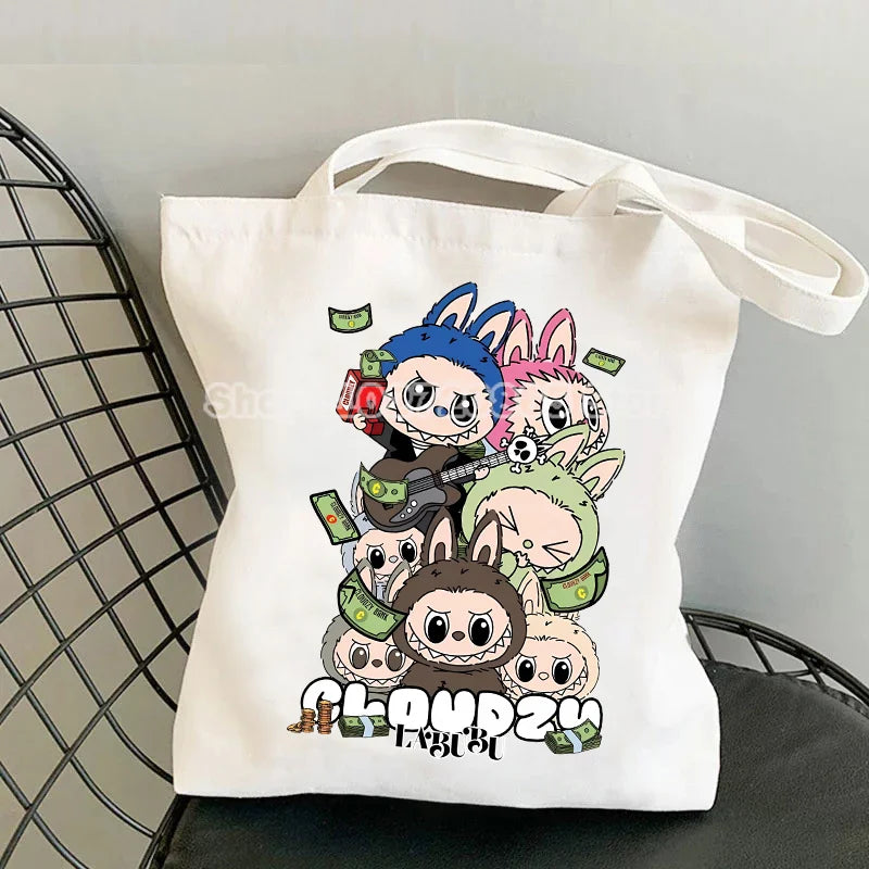 Labubu Canvas Bag – Cute Cartoon Tote & Pouch