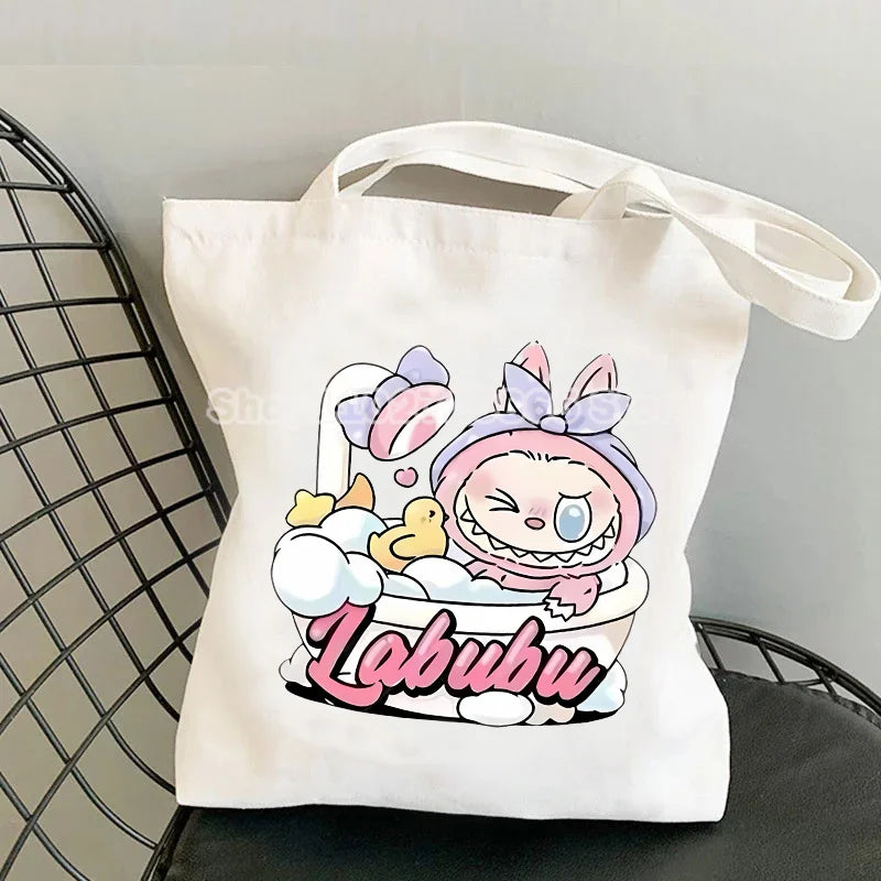 Labubu Canvas Bag – Cute Cartoon Tote & Pouch