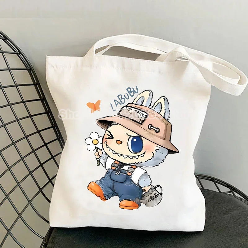 Labubu Canvas Bag – Cute Cartoon Tote & Pouch