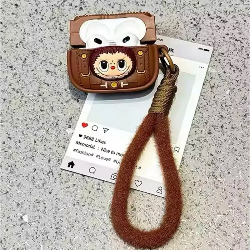 3D Cartoon Labubu Backpack Earphone Case