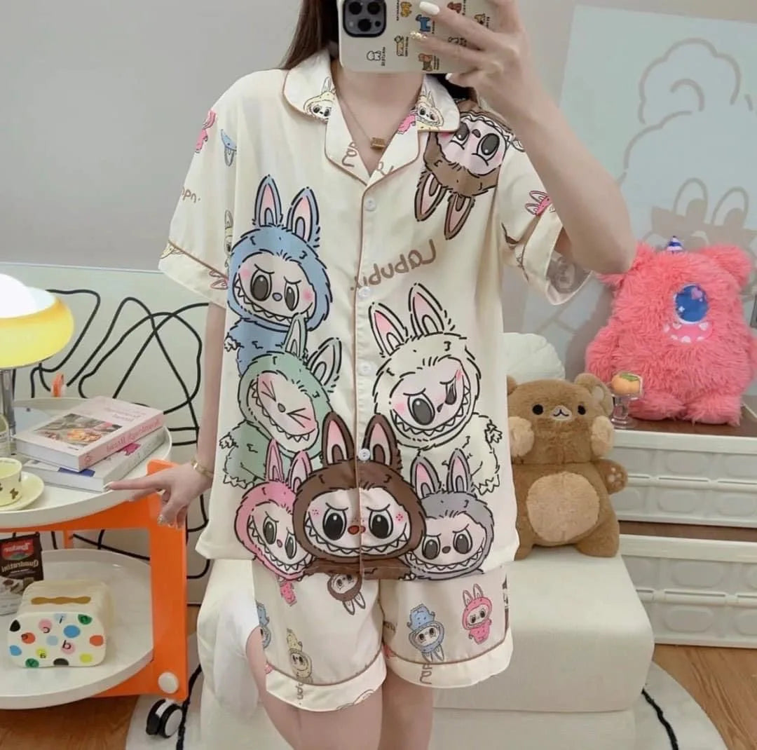 Cartoon Labubu Pajama Set – Women