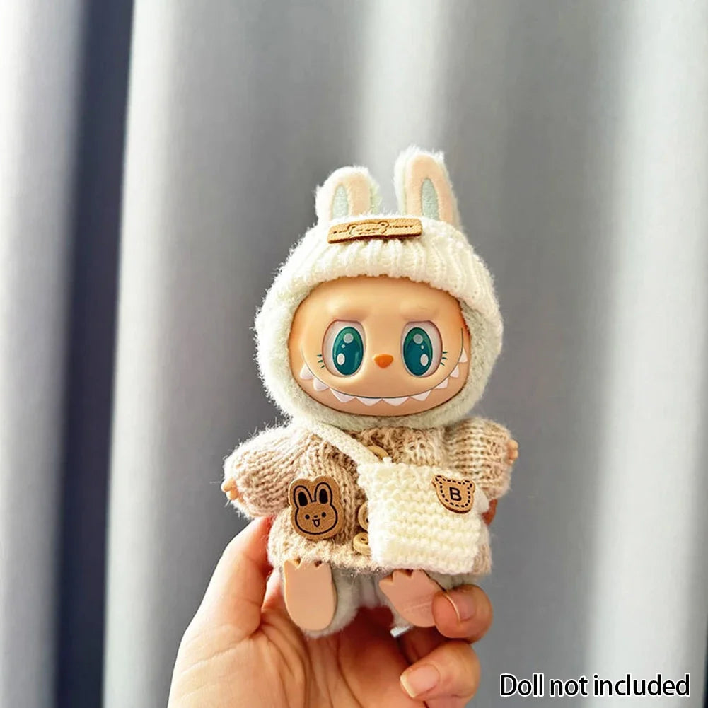 Mini Doll Clothes for Kpop EXO Labubu V1/V2 – Sweater & Bag Set